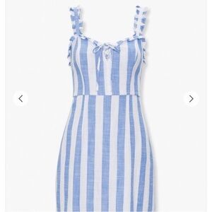 NWT $29.99 Forever 21 • Striped Mini Dress • Blue White • Large